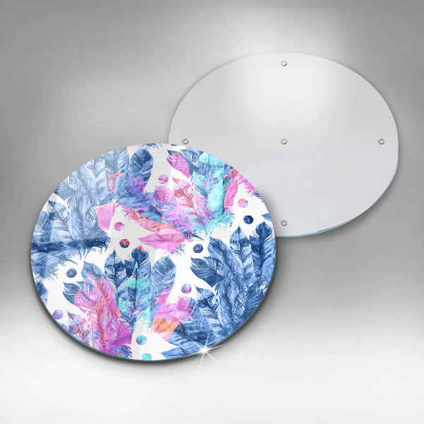 Steklena podloga za rezanje Boho ilustracija perja