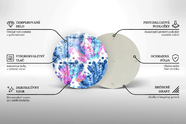 Steklena podloga za rezanje Boho ilustracija perja