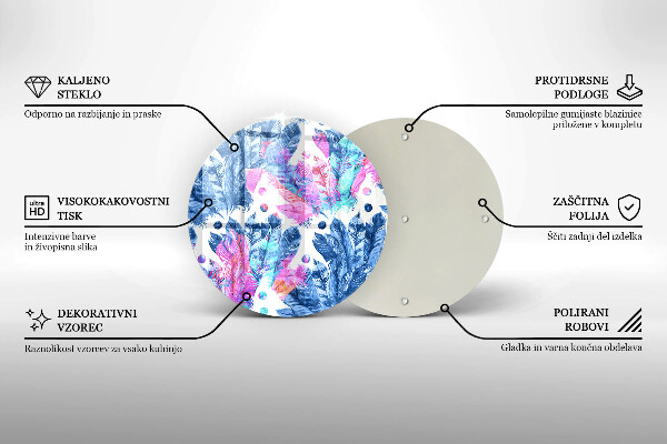 Steklena podloga za rezanje Boho ilustracija perja