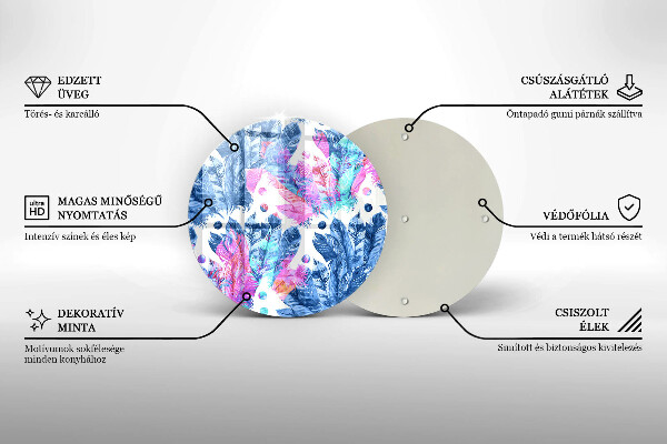 Steklena podloga za rezanje Boho ilustracija perja