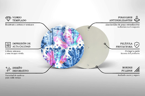 Steklena podloga za rezanje Boho ilustracija perja