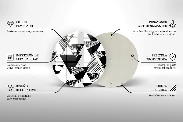 Steklena podloga za rezanje Geometrijski trikotniki