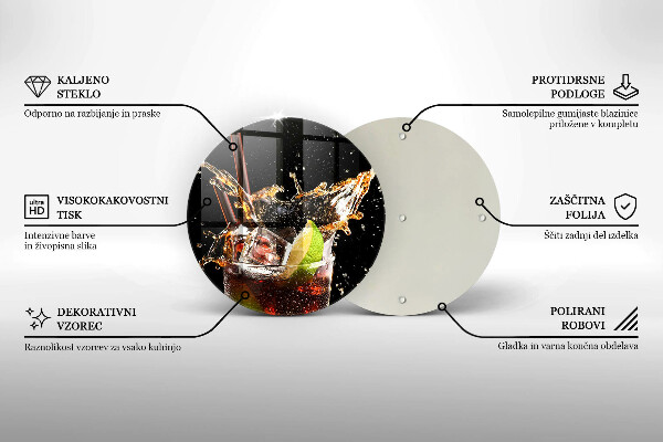 Steklena podloga za rezanje Pijte z ledom