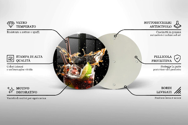 Steklena podloga za rezanje Pijte z ledom