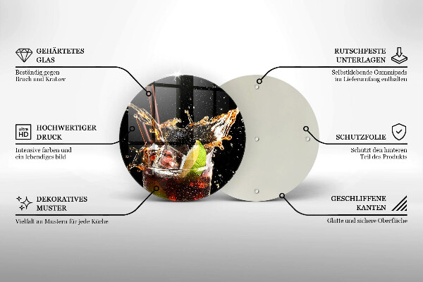 Steklena podloga za rezanje Pijte z ledom