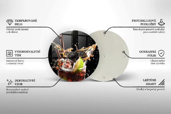 Steklena podloga za rezanje Pijte z ledom