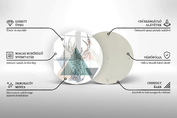 Steklena podloga za rezanje Abstraktni jelen