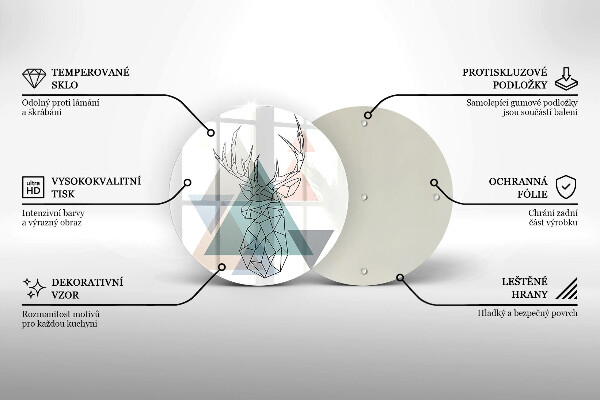 Steklena podloga za rezanje Abstraktni jelen
