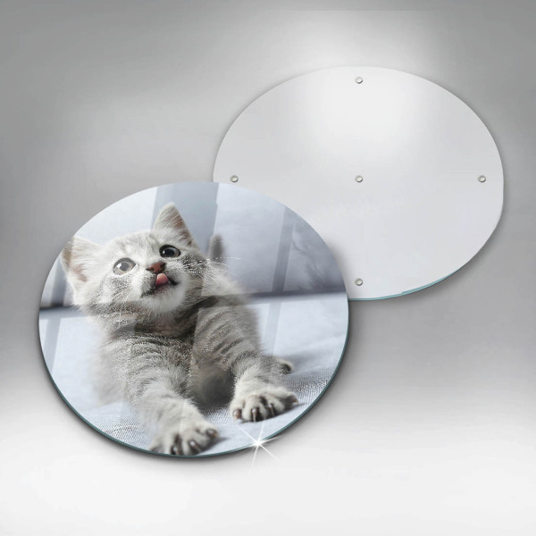 Steklena podloga za rezanje Majhna ljubka mucka