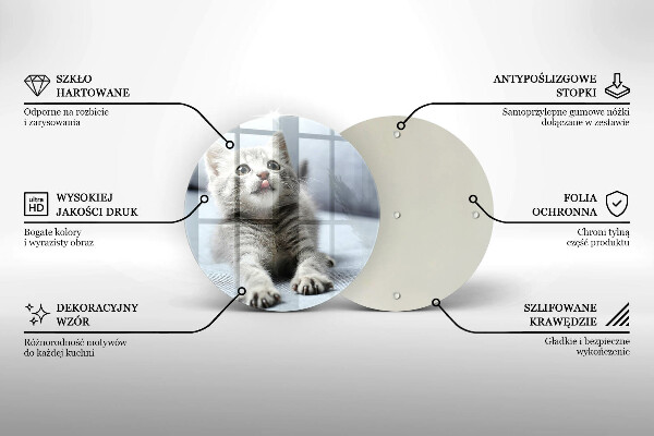 Steklena podloga za rezanje Majhna ljubka mucka