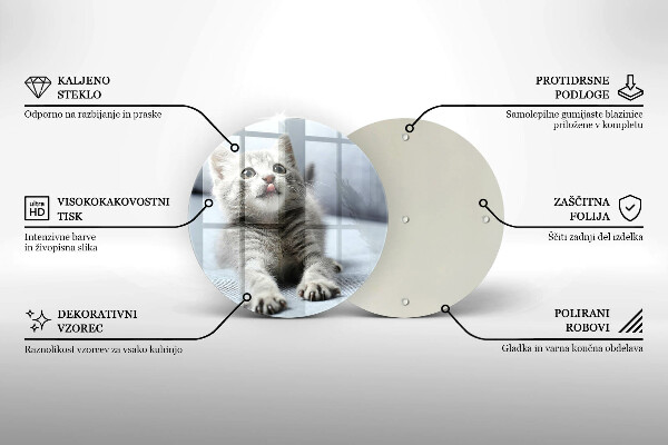 Steklena podloga za rezanje Majhna ljubka mucka