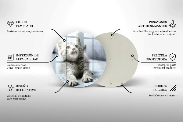 Steklena podloga za rezanje Majhna ljubka mucka