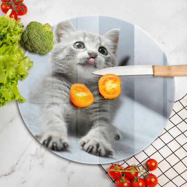 Steklena podloga za rezanje Majhna ljubka mucka