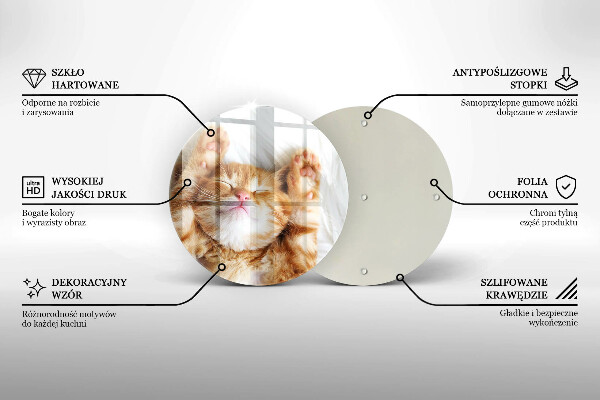 Steklena podloga za rezanje Majhna ljubka mucka