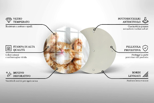 Steklena podloga za rezanje Majhna ljubka mucka