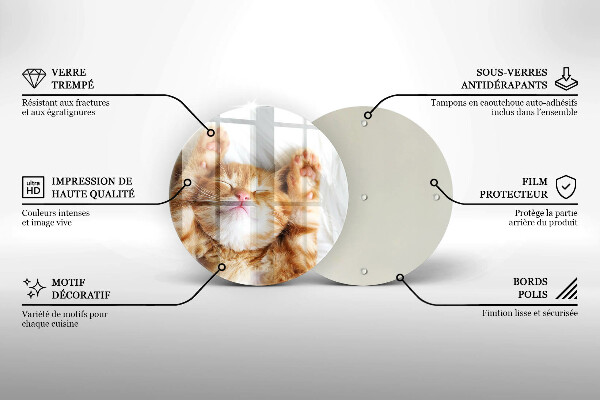 Steklena podloga za rezanje Majhna ljubka mucka