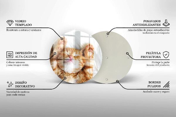 Steklena podloga za rezanje Majhna ljubka mucka