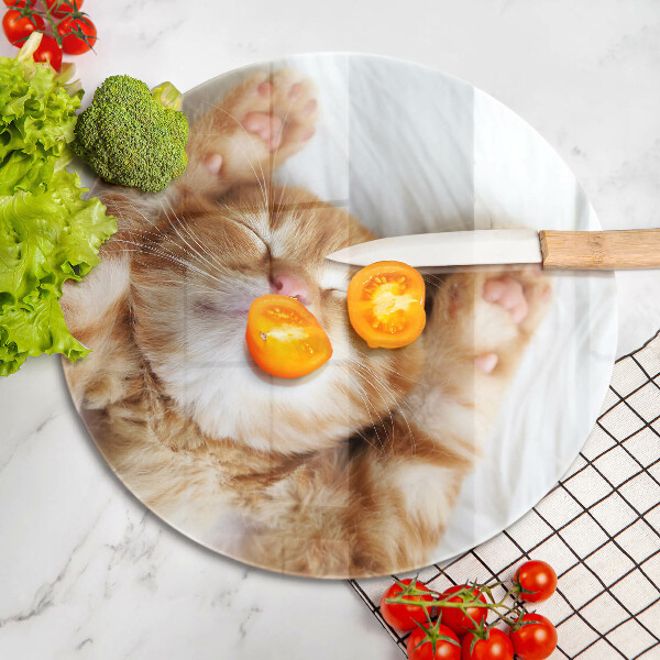 Steklena podloga za rezanje Majhna ljubka mucka