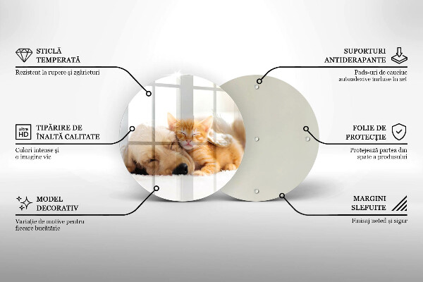 Steklena podloga za rezanje Živali pes in mačka