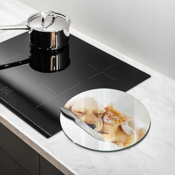 Steklena podloga za rezanje Živali pes in mačka