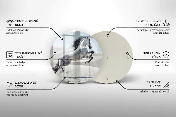 Steklena podloga za rezanje Beli konj
