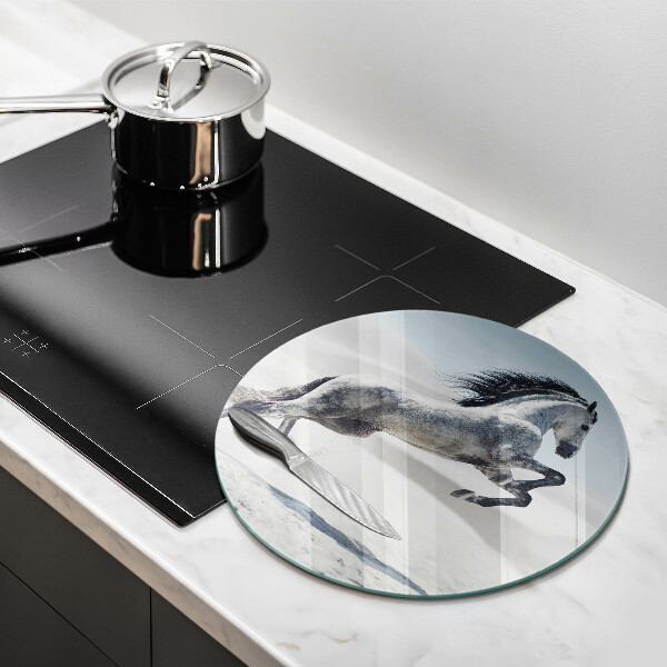 Steklena podloga za rezanje Beli konj