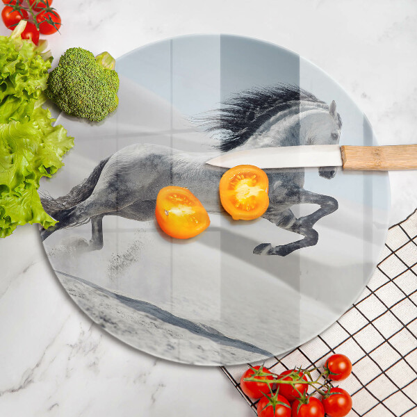 Steklena podloga za rezanje Beli konj