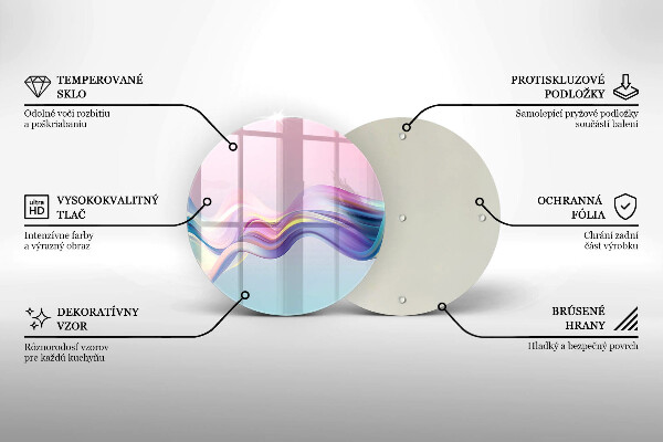 Steklena podloga za rezanje Pastelna abstrakcija