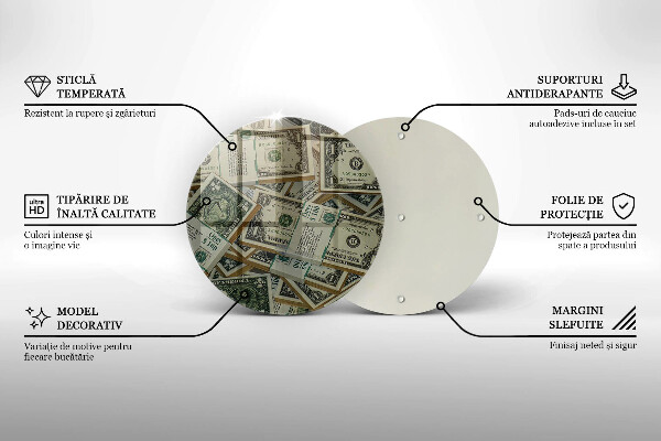 Steklena podloga za rezanje Denar dolarjev