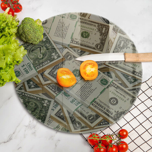 Steklena podloga za rezanje Denar dolarjev