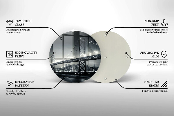 Steklena podloga za rezanje Most Benjamina Franklina