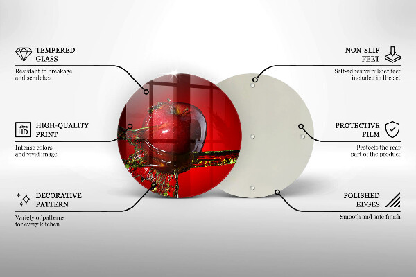 Steklena podloga za rezanje Jabolčno sadje v vodi