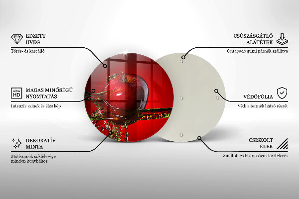 Steklena podloga za rezanje Jabolčno sadje v vodi