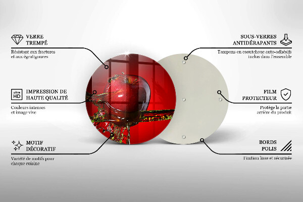 Steklena podloga za rezanje Jabolčno sadje v vodi