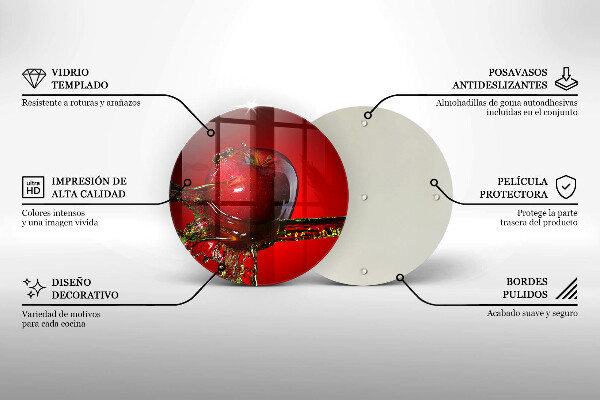 Steklena podloga za rezanje Jabolčno sadje v vodi