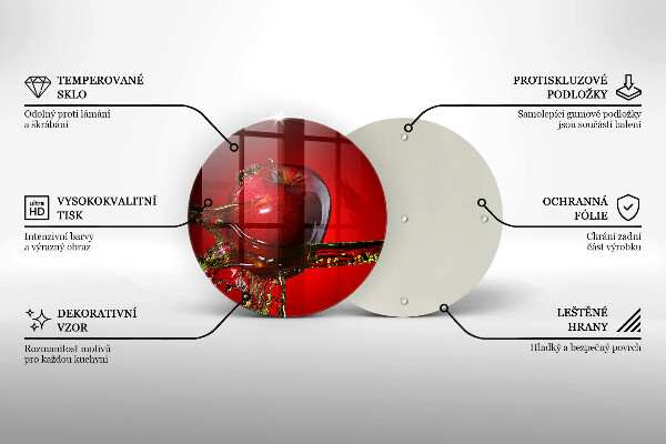 Steklena podloga za rezanje Jabolčno sadje v vodi