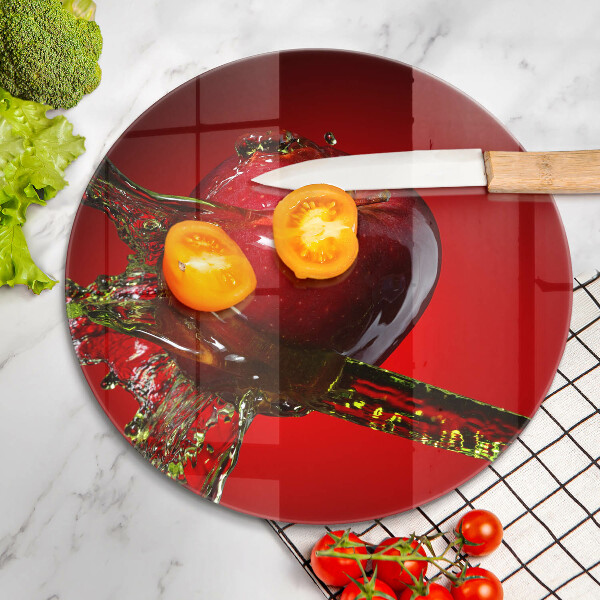 Steklena podloga za rezanje Jabolčno sadje v vodi