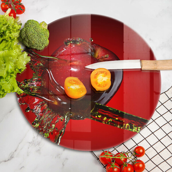 Steklena podloga za rezanje Jabolčno sadje v vodi