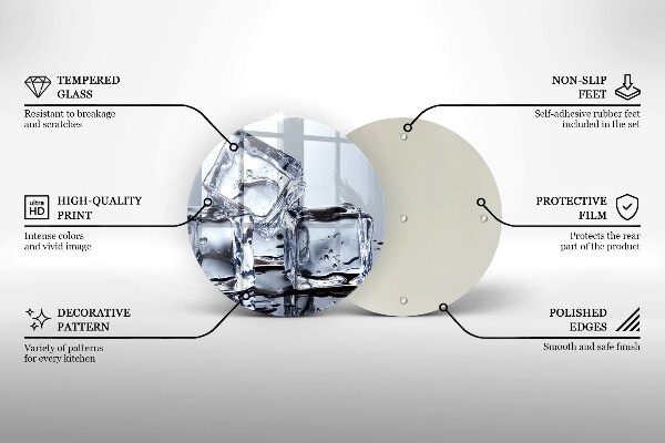 Steklena podloga za rezanje Ledene kocke