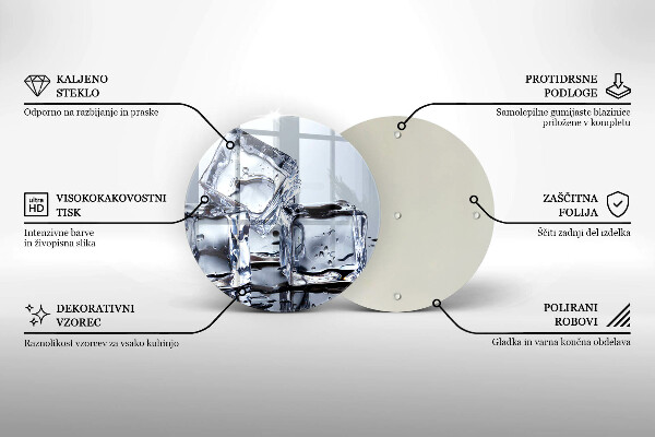 Steklena podloga za rezanje Ledene kocke