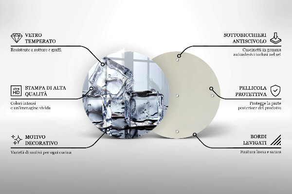 Steklena podloga za rezanje Ledene kocke