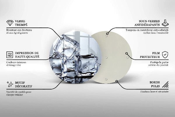 Steklena podloga za rezanje Ledene kocke