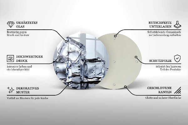 Steklena podloga za rezanje Ledene kocke