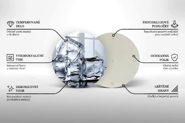 Steklena podloga za rezanje Ledene kocke