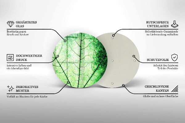 Steklena podloga za rezanje Okrasni žilni list