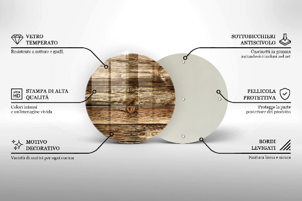 Steklena podloga za rezanje Tekstura lesene deske