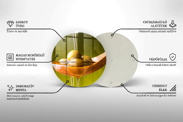 Steklena podloga za rezanje Oljčno olje in olive