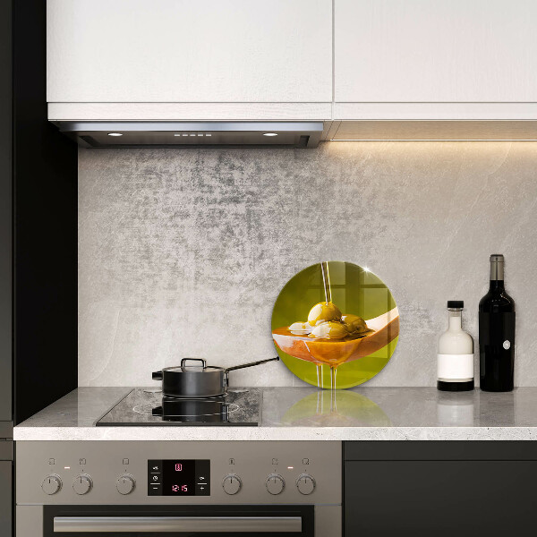 Steklena podloga za rezanje Oljčno olje in olive