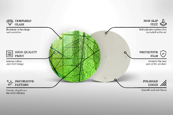 Steklena podloga za rezanje Naravne listne žile