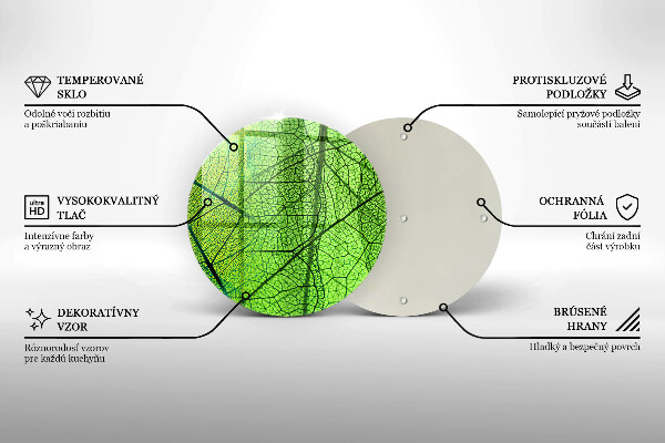 Steklena podloga za rezanje Naravne listne žile